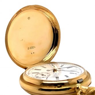 German 14K gold hunting cased lever chronograph Circa 1885