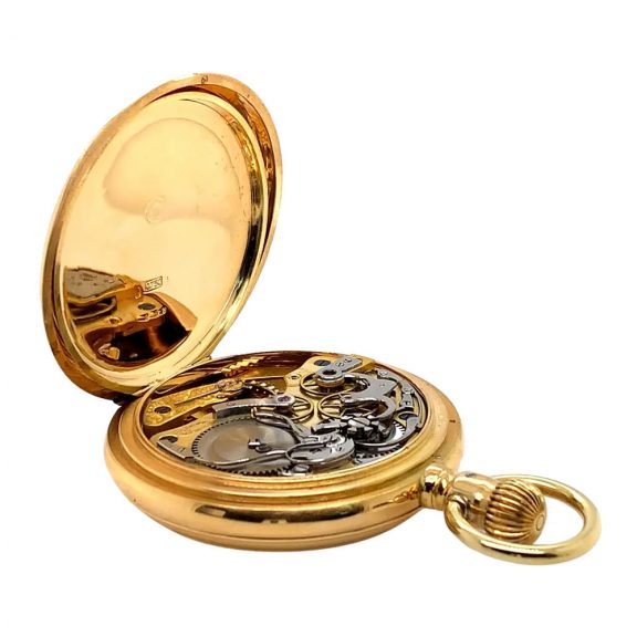 German 14K gold hunting cased lever chronograph Circa 1885 German 14K gold hunting cased lever chronograph Circa 1885