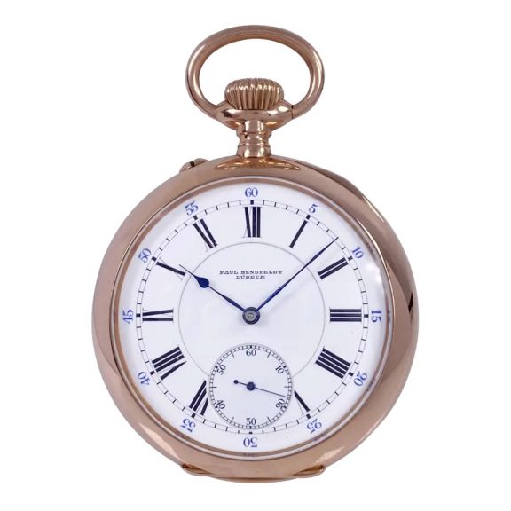German 14K rose gold open faced chronometer Circa 1913
