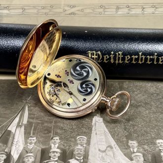 German 14K rose gold open faced chronometer Circa 1913