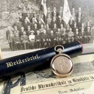 German 14K rose gold open faced chronometer Circa 1913