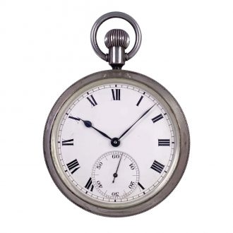 Heavy Swiss silver open faced ankerchronometer Circa 1972