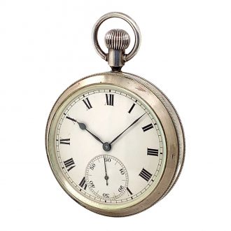 Heavy Swiss silver open faced ankerchronometer Circa 1972