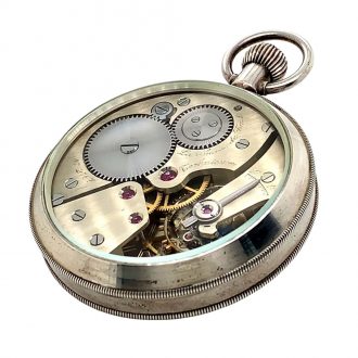 Heavy Swiss silver open faced ankerchronometer Circa 1972