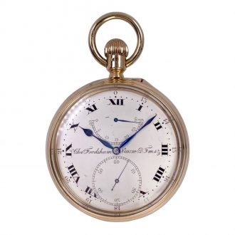 Impressive English gold chronometer with power reserve Circa 1918