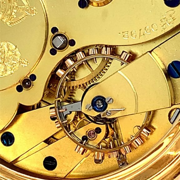 Impressive English gold chronometer with power reserve Circa 1918 Impressive English gold chronometer with power reserve Circa 1918