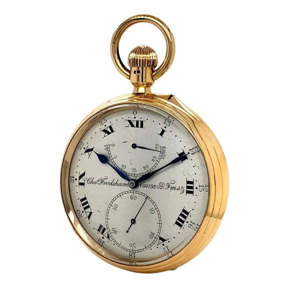 Impressive English gold chronometer with power reserve Circa 1918 Impressive English gold chronometer with power reserve Circa 1918