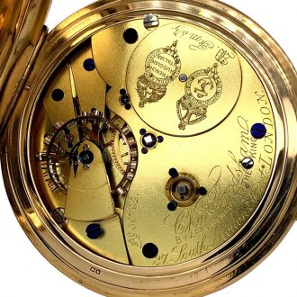 Impressive English gold chronometer with power reserve Circa 1918