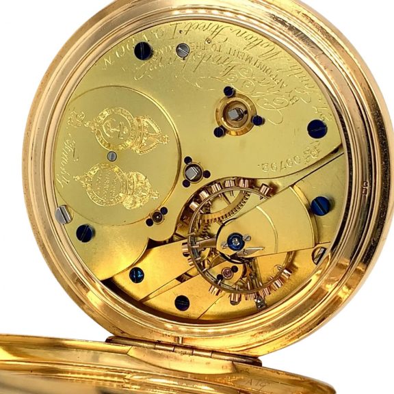 Impressive English gold chronometer with power reserve Circa 1918 Impressive English gold chronometer with power reserve Circa 1918