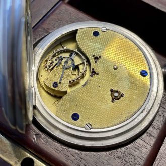 English silver lever watch with 34 minute carrousel Circa 1905 English silver lever watch with 34 minute carrousel Circa 1905