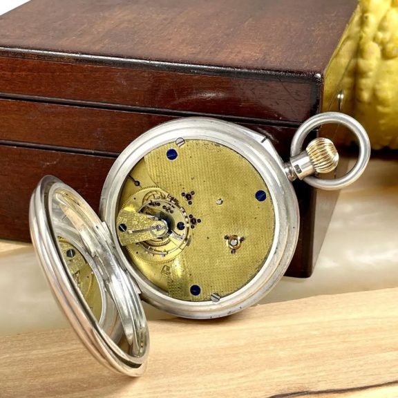 English silver lever watch with 34 minute carrousel Circa 1905 English silver lever watch with 34 minute carrousel Circa 1905