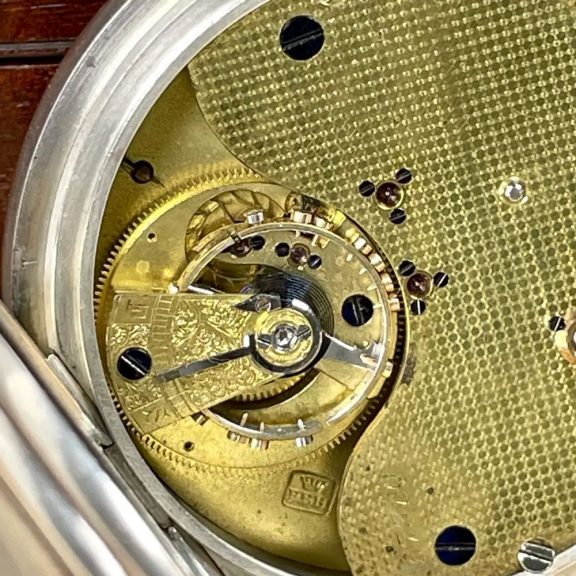 English silver lever watch with 34 minute carrousel Circa 1905 English silver lever watch with 34 minute carrousel Circa 1905