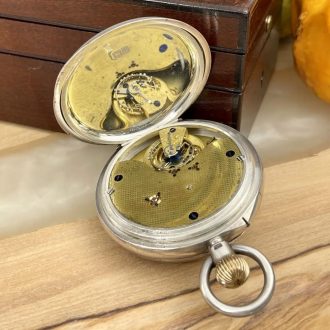 English silver lever watch with 34 minute carrousel Circa 1905 English silver lever watch with 34 minute carrousel Circa 1905