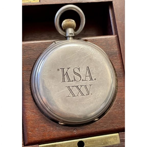 English silver lever watch with 34 minute carrousel Circa 1905 English silver lever watch with 34 minute carrousel Circa 1905