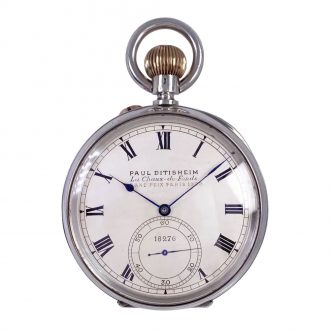 Fine Swiss silver open faced lever pocket watch Circa 1907