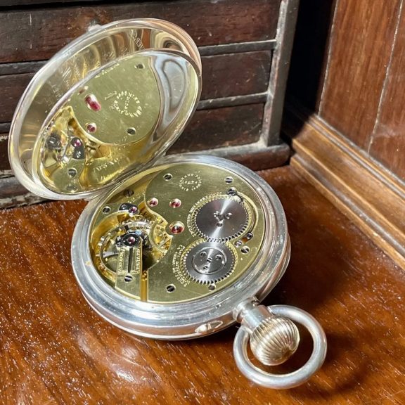 Fine Swiss silver open faced lever pocket watch Circa 1907 Fine Swiss silver open faced lever pocket watch Circa 1907