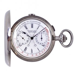 Swiss silver split seconds chronograph doctor's watch Circa 1910