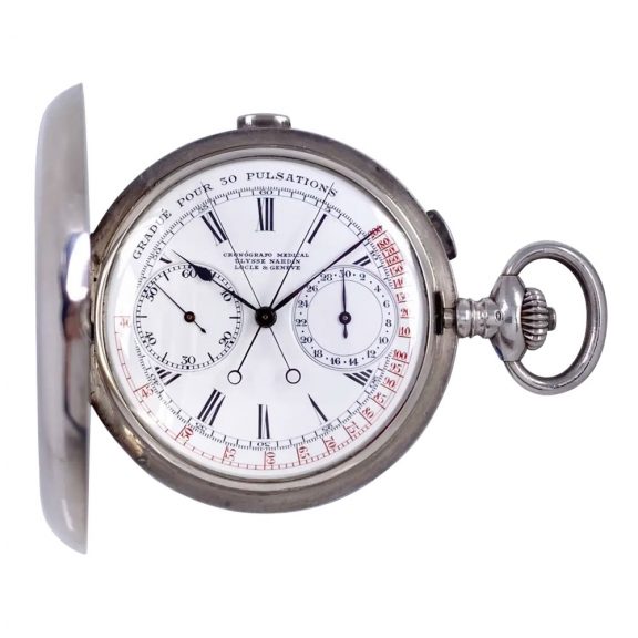 Swiss silver split seconds chronograph doctor's watch Circa 1910
