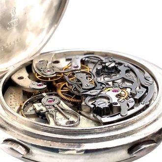 Swiss silver split seconds chronograph doctor's watch Circa 1910