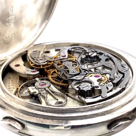 Swiss silver split seconds chronograph doctor's watch Circa 1910 Swiss silver split seconds chronograph doctor's watch Circa 1910