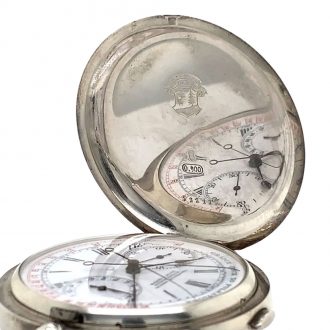 Swiss silver split seconds chronograph doctor's watch Circa 1910