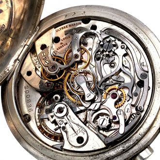 Swiss sterling silver split seconds chronograph Circa 1950