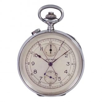 Swiss sterling silver split seconds chronograph Circa 1950