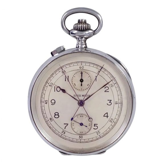 Swiss sterling silver split seconds chronograph Circa 1950