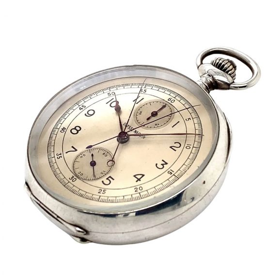 Swiss sterling silver split seconds chronograph Circa 1950 Swiss sterling silver split seconds chronograph Circa 1950