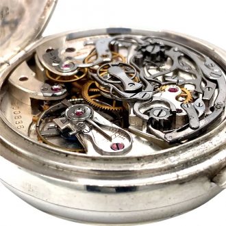 Swiss sterling silver split seconds chronograph Circa 1950