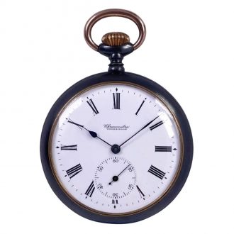 Rare Swiss burnished steel lever tourbillon watch Circa 1905