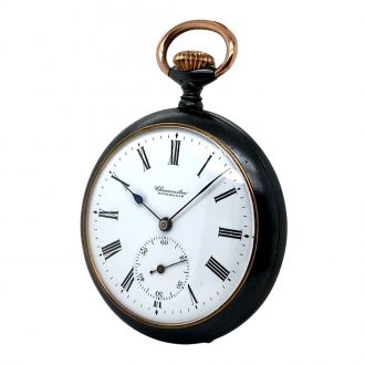 Rare Swiss burnished steel lever tourbillon watch Circa 1905