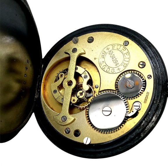 Rare Swiss burnished steel lever tourbillon watch Circa 1905 Rare Swiss burnished steel lever tourbillon watch Circa 1905