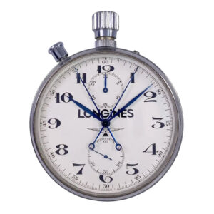Swiss lever split seconds chronograph with register Circa 1951