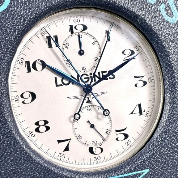 Swiss lever split seconds chronograph with register Circa 1951 Swiss lever split seconds chronograph with register Circa 1951