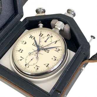 Swiss lever split seconds chronograph with register Circa 1951