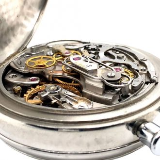 Swiss lever split seconds chronograph with register Circa 1951