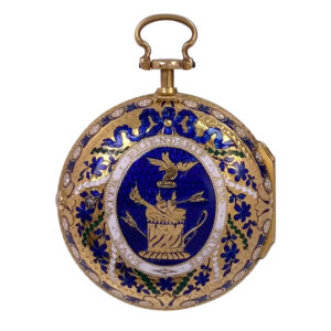 English enamelled gold pair cased cylinder watch Circa 1774