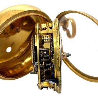 English enamelled gold pair cased cylinder watch Circa 1774