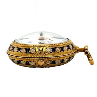 English enamelled gold pair cased cylinder watch Circa 1774