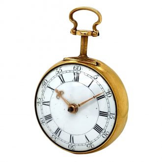 English enamelled gold pair cased cylinder watch Circa 1774
