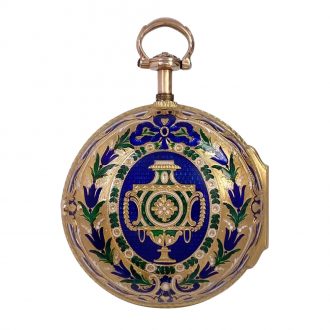 English gold and enamel half quarter repeating verge Circa 1775