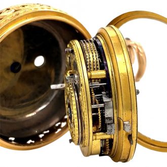 English gold and enamel half quarter repeating verge Circa 1775 English gold and enamel half quarter repeating verge Circa 1775