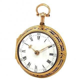 English gold and enamel half quarter repeating verge Circa 1775 English gold and enamel half quarter repeating verge Circa 1775