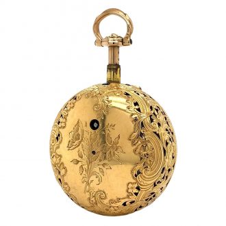 English gold and enamel half quarter repeating verge Circa 1775 English gold and enamel half quarter repeating verge Circa 1775