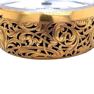 English gold pair cased quarter repeating cylinder watch Circa 1755