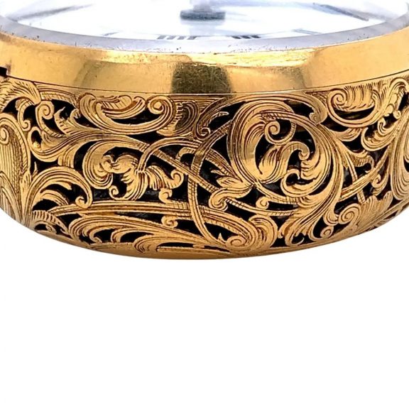 English gold pair cased quarter repeating cylinder watch Circa 1755 English gold pair cased quarter repeating cylinder watch Circa 1755