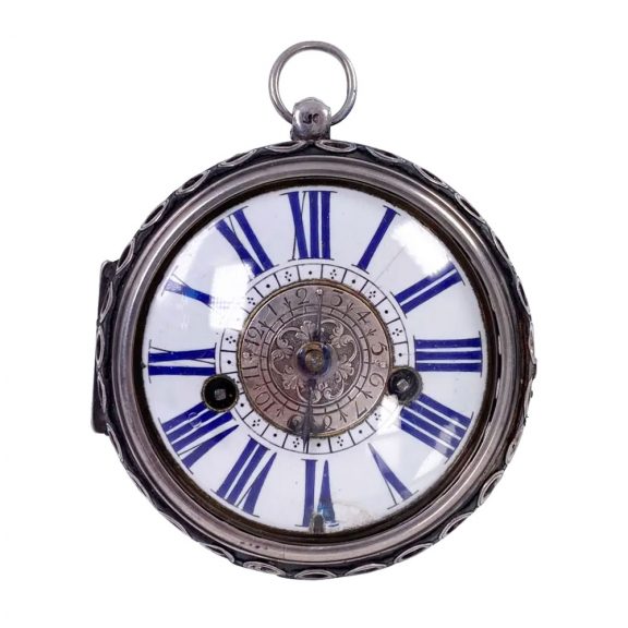 Rare French silver verge oignon watch with alarm Circa 1690