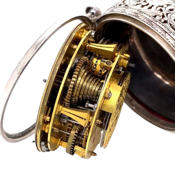 Rare French silver verge oignon watch with alarm Circa 1690 Rare French silver verge oignon watch with alarm Circa 1690