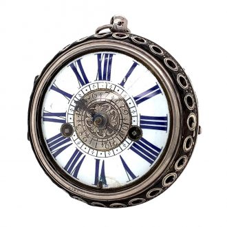 Rare French silver verge oignon watch with alarm Circa 1690